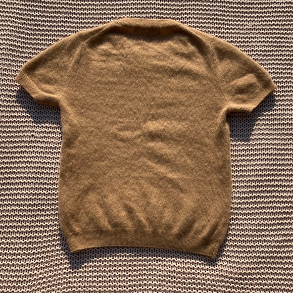 ✰ tan quince crewneck 100% cashmere tee ✰ - Picture 2 of 4
